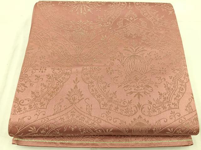平和屋着物◎六通柄袋帯 草花文 金糸 正絹 逸品 BAAW1530mz