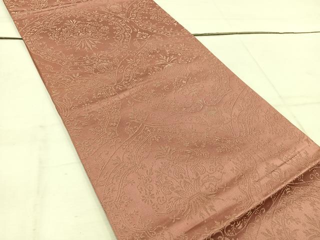 平和屋着物◎六通柄袋帯 草花文 金糸 正絹 逸品 BAAW1530mz