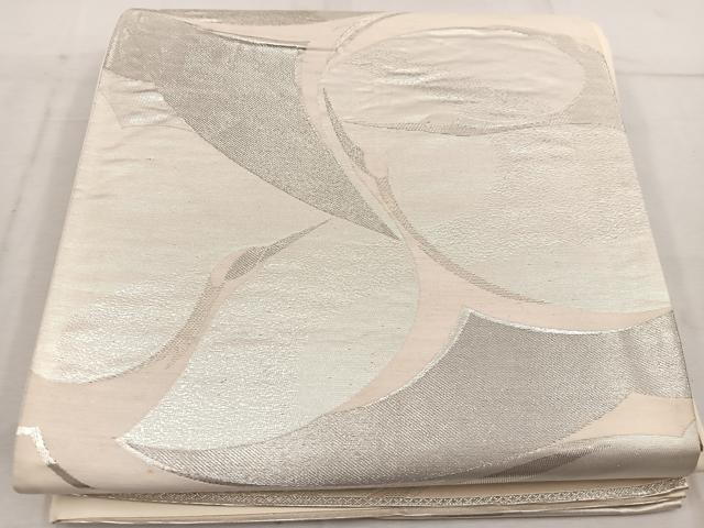 平和屋着物◎六通柄袋帯 飛鶴文 銀糸 正絹 逸品 BAAW1554mz