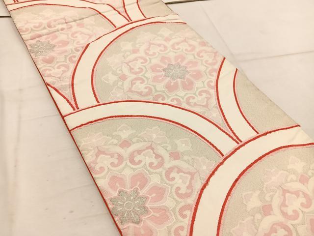 平和屋着物◎六通柄袋帯 唐織 作家物 北野つづれ 銀糸 正絹 逸品 BAAW1574mz