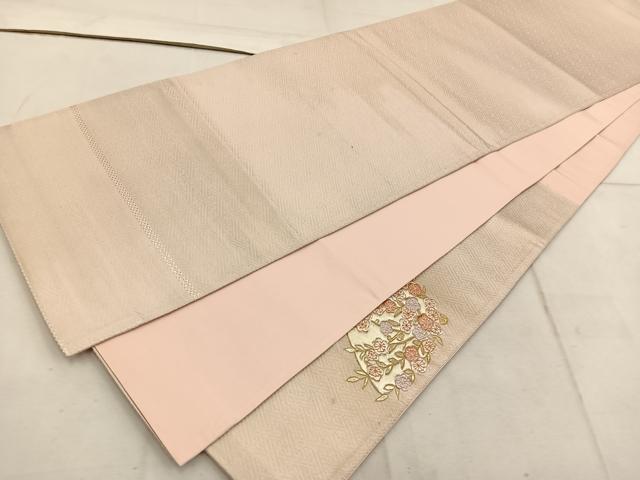 平和屋着物◎太鼓柄袋帯 刺繍 花笠 金銀彩 正絹 逸品 BAAW1575mz