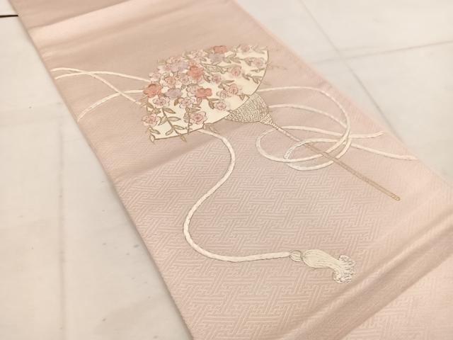 平和屋着物◎太鼓柄袋帯 刺繍 花笠 金銀彩 正絹 逸品 BAAW1575mz