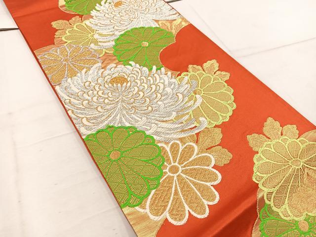 平和屋着物◎六通柄袋帯 乱菊 金銀糸 正絹 逸品 BAAW1610mz