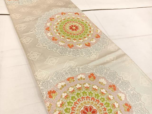 平和屋着物◎六通柄袋帯 宝相華 金銀糸 正絹 逸品 BAAW1632mz