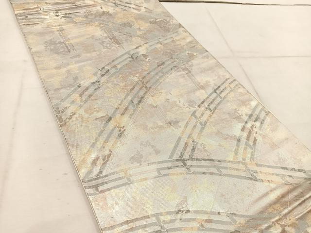 平和屋着物◎六通柄袋帯 渡橋 引箔 正絹 逸品 BAAW1643mz