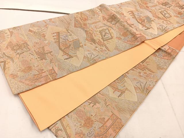 平和屋着物◎六通柄袋帯 瀞吉兆 金銀糸 正絹 逸品 未使用 BAAW1649mz