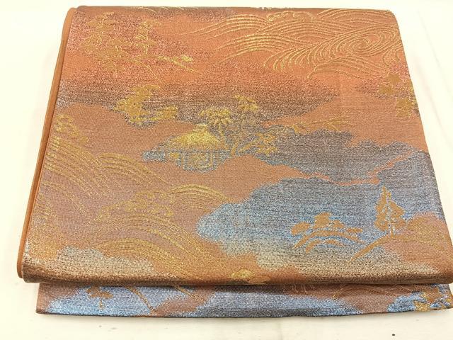 平和屋着物◎六通柄 京袋帯 御所解文 金銀糸 正絹 逸品 BAAW1654mz