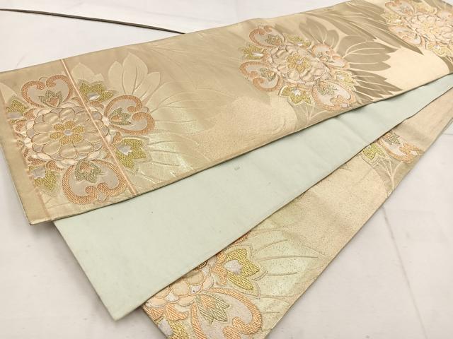 平和屋着物◎六通柄袋帯 宝相華 金銀糸 正絹 逸品 BAAW1665mz