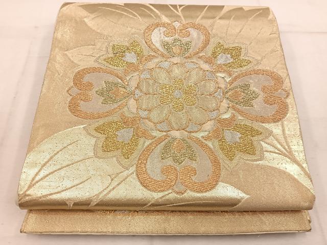 平和屋着物◎六通柄袋帯 宝相華 金銀糸 正絹 逸品 BAAW1665mz