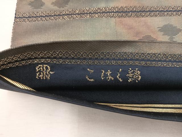 平和屋着物◎西陣 服部織物謹製 六通柄袋帯 こはく錦 陶器花文 金糸 正絹 逸品 BAAW1760mz