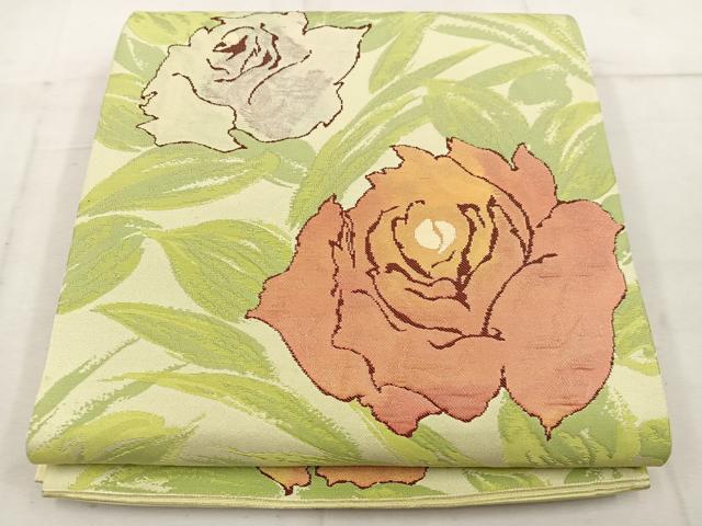 平和屋着物◎六通柄袋帯 草花文 正絹 逸品 BAAW1773mz