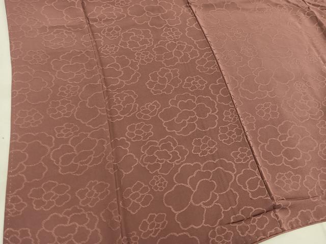 平和屋着物■上質な色無地 草花地紋 浅蘇芳色 正絹 逸品 BAAW1855mz