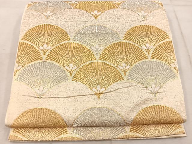 平和屋着物◎六通柄 本袋帯 青海波 金銀糸 正絹 逸品 BAAW1874mz
