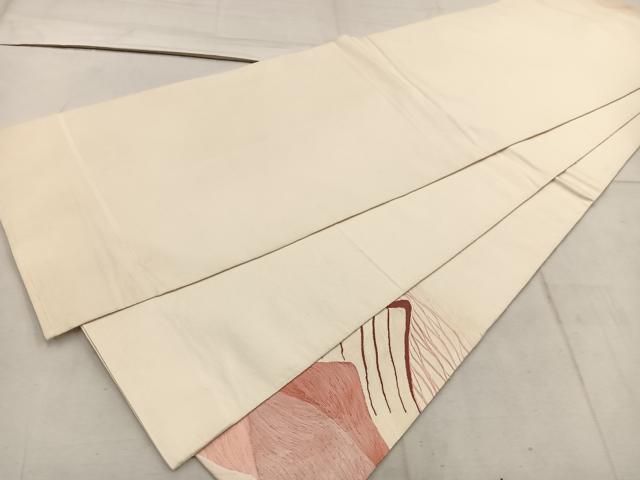 平和屋着物◎太鼓柄袋帯 すくい織 遠山文 正絹 逸品 BAAW1884mz