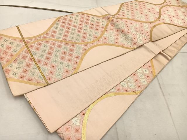 平和屋着物◎六通柄袋帯 立涌菱文 金銀糸 正絹 逸品 BAAW1921mz