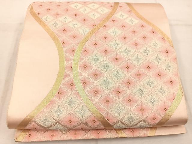 平和屋着物◎六通柄袋帯 立涌菱文 金銀糸 正絹 逸品 BAAW1921mz