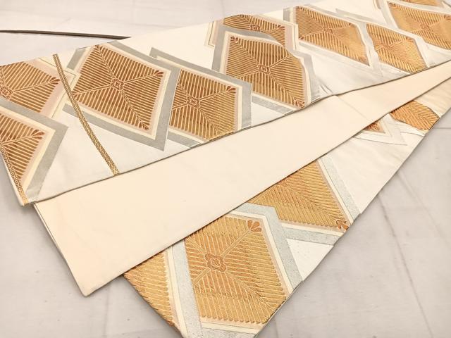 平和屋着物◎六通柄袋帯 菱花文 金銀糸 正絹 逸品 BAAW1923mz