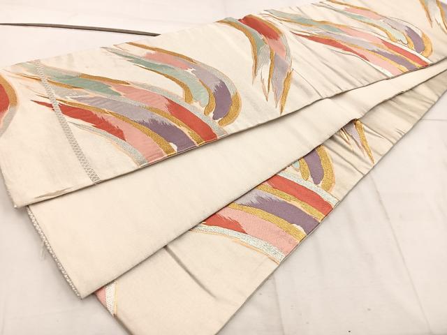 平和屋着物◎六通柄袋帯 流水文 金銀糸 正絹 逸品 BAAW1933mz