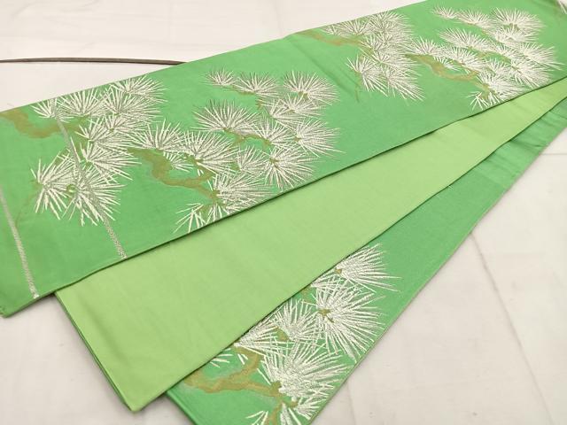 平和屋着物◎六通柄袋帯 枝松葉文 金銀糸 正絹 逸品 BAAW1938mz