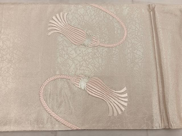 平和屋着物◎太鼓柄 京袋帯 総刺繍 駒刺繍 結紐文 正絹 逸品 BAAW1942mz