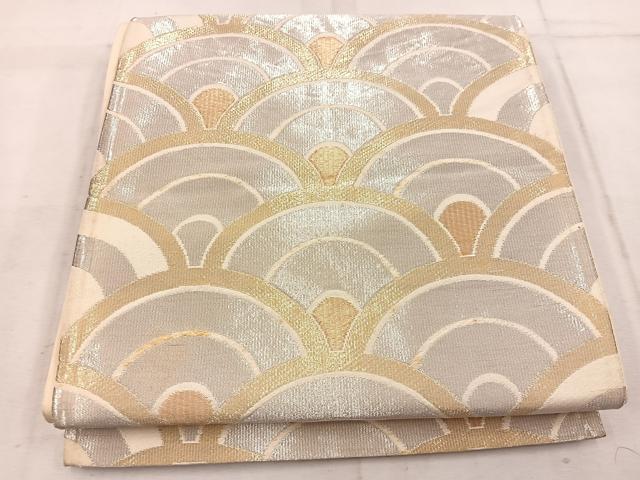 平和屋着物◎六通柄袋帯 青海波 金銀糸 正絹 逸品 BAAW1968mz