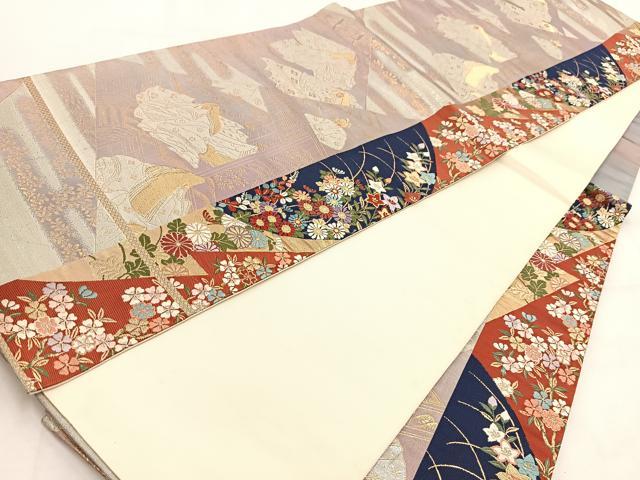 平和屋着物◎六通柄袋帯 唐織 内裏献上紋 金銀糸 正絹 逸品 BAAW2058yc