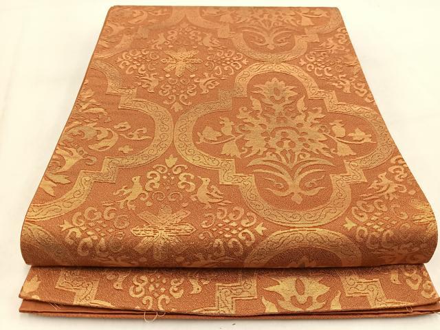 平和屋着物◎六通柄袋帯 京蒔絵 金糸 正絹 逸品 BAAW2059yc