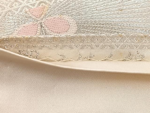 平和屋着物◎西陣 服部織物謹製 六通柄袋帯 こはく錦 菱天井若松葉文 金糸 正絹 逸品 BAAW2067yc
