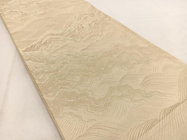 平和屋着物◎西陣 六通柄袋帯 立波文 金糸 正絹 逸品 BAAW2084yc