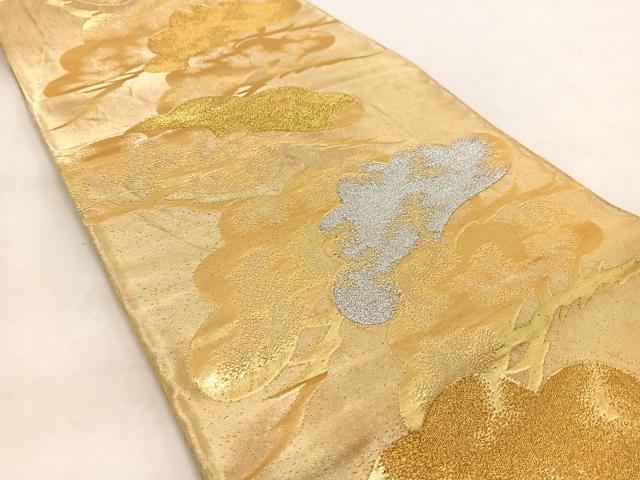 平和屋着物◎六通柄袋帯 笠松文 金銀糸 正絹 逸品 BAAW2116yc