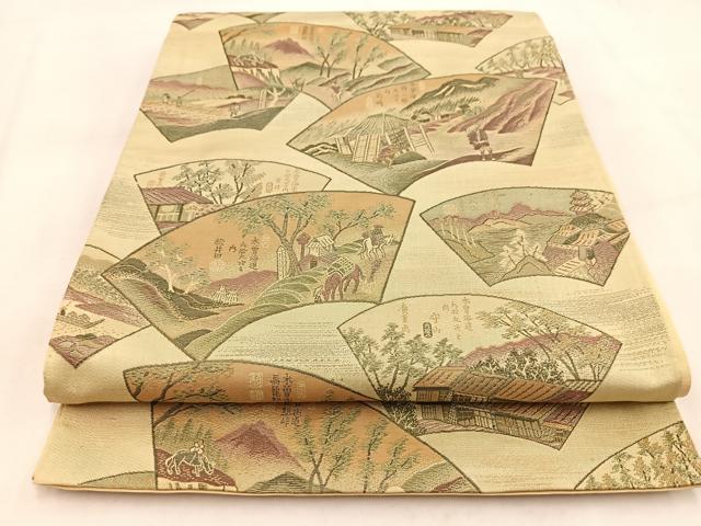 平和屋着物◎六通柄袋帯 木曽東海道 正絹 逸品 BAAW2123yc