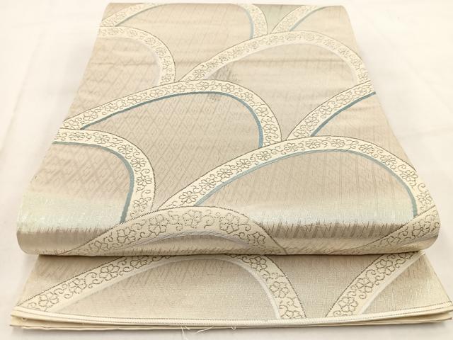 平和屋着物◎六通柄袋帯 プラチナ二重箔 有栖川 正絹 逸品 BAAW2138yc