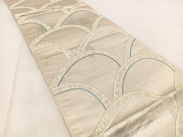平和屋着物◎六通柄袋帯 プラチナ二重箔 有栖川 正絹 逸品 BAAW2138yc