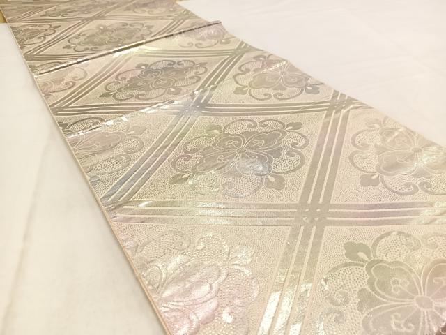 平和屋着物◎六通柄袋帯 天井業平華文 銀彩 やまと誂製 正絹 逸品 BAAW2164yc