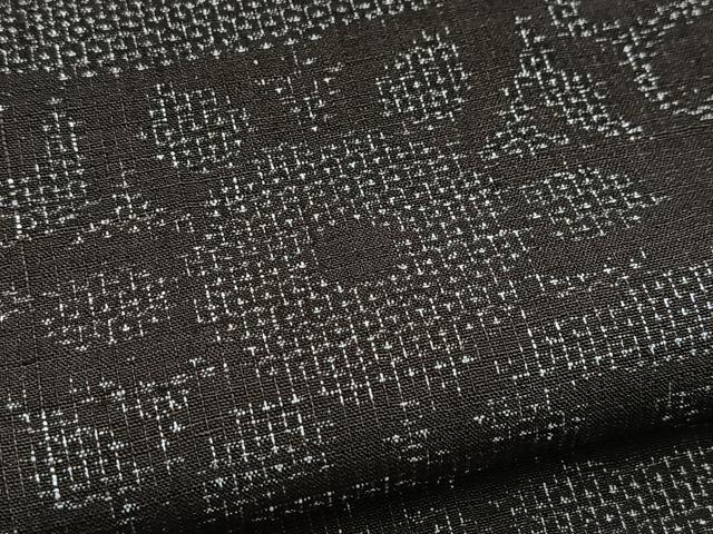 平和屋着物●結城紬 100亀甲 エ霞花文 正絹 逸品 BAAW2172yc