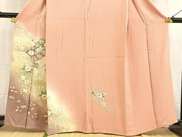 平和屋着物▽訪問着 単衣 辻が花 暈し染め 金彩 正絹 逸品 BAAW2187yc