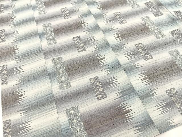 平和屋着物▽上質な紬 単衣 吉祥短冊花文 正絹 逸品 BAAW2200yc