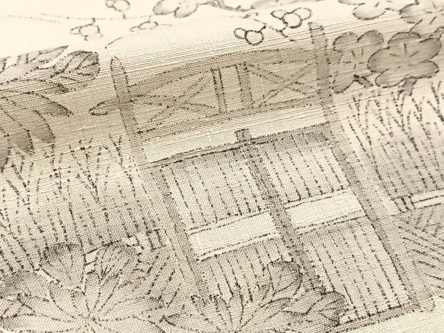 平和屋着物▽訪問着 単衣 紬地 手描き 松竹梅 御所解花文 正絹 逸品 BAAW2201yc