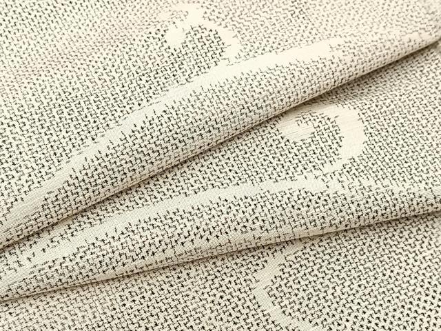 平和屋着物▽上質な紬 単衣 立波文 正絹 逸品 BAAW2208yc