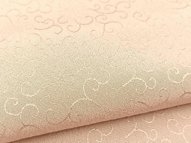 平和屋着物▽上質な色無地 単衣 作家物 花唐草地紋 灰桜色 正絹 逸品 BAAW2211yc