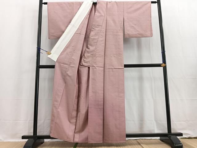 平和屋着物▽訪問着 単衣 紬地 霞文 正絹 逸品 BAAW2213yc