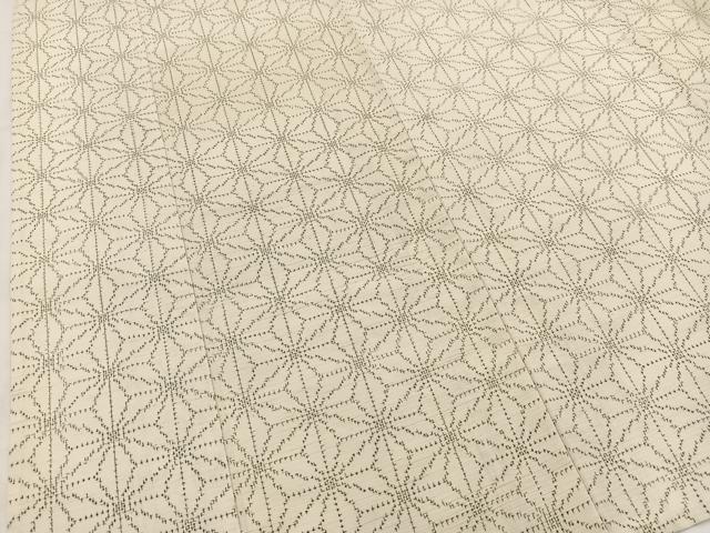 平和屋着物▽上質な紬 単衣 麻の葉文様 正絹 逸品 未使用 BAAW2219yc