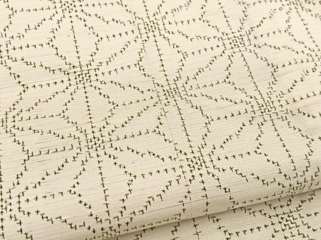 平和屋着物▽上質な紬 単衣 麻の葉文様 正絹 逸品 未使用 BAAW2219yc