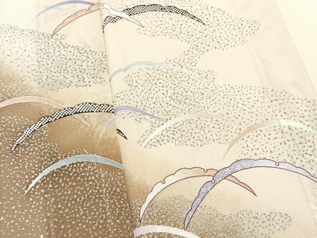 平和屋着物*夏物 訪問着 絽 雪輪芝草文 鬼しぼ縮緬 正絹 逸品 BAAW2223yc