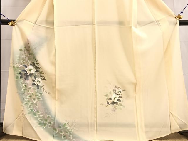 平和屋着物*夏物 訪問着 絽 手描き 草花文 暈し染め 正絹 逸品 BAAW2224yc