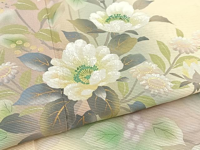 平和屋着物*夏物 訪問着 絽 手描き 草花文 暈し染め 正絹 逸品 BAAW2224yc