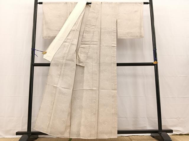 平和屋着物*夏物 本場大島紬 夏大島 白大島 9マルキ 唐草文 正絹 逸品 未使用 BAAW2235yc