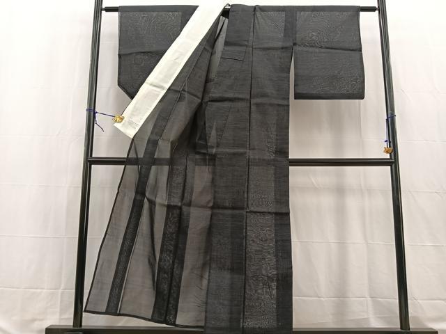 平和屋着物*夏物 本場大島紬 夏大島 草花文 正絹 逸品 BAAW2242yc