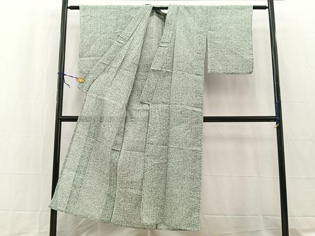 平和屋着物*夏物 小千谷ちぢみ 笹竹文 麻 逸品 BAAW2244yc