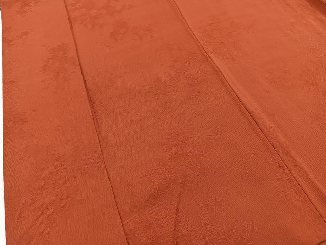 平和屋着物■上質な色無地 楓地文 赤丹色 正絹 逸品 BAAW2269yc